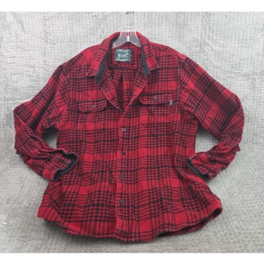Woolrich Plaid Flannel Shirt Mens XXL Red Black Cotton Lumberjack Cabincore